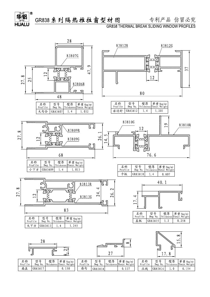 gr838系列隔热推拉窗